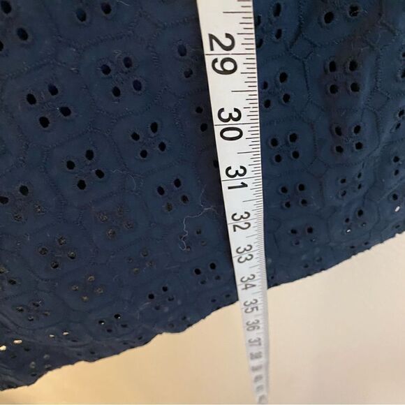 Banana Republic Sleeveless Eyelet Shift Dress Navy blue- Size 10 - Picture 9 of 13